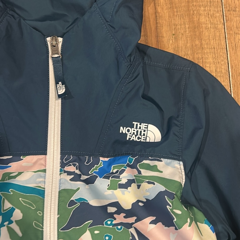 The North Face Kid 7/8 Fanorak Jacket Jaiden Green Valley Block Print Fanny Pac - Picture 4 of 8